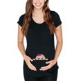 thumbnail image 1 of Peeking Baby Girl Black Maternity Soft T-Shirt, 1 of 1