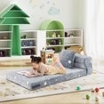 thumbnail image 4 of Costway Canapé-Lit Pliant pour Enfants Matelas de Sol avec Coussin Décoratif et Housse Lavable à la Machine Gris, 4 of 9