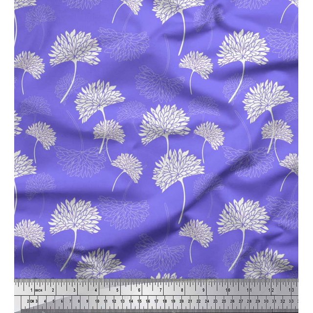 Soimoi Rayon Fabric Flower Artistic Printed Fabric 1 Yard 42 Inch Wide