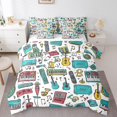 thumbnail image 1 of Music Themed 7 Piece Comforter Set Full Bed in a Bag,Headphones Bedding Sets Violin Notes Sheet Set with Comforter,Electric Guitar Musical Instruments Bed Set, 1 of 6