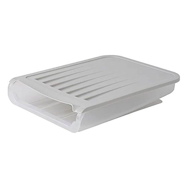 Oleegame 1PC Produce Storage Automatic Rolling Eggs Carton With Lid Can Stack Anti-collision Eggs Storage Box Gray