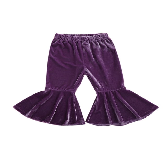 Pantalon Évasé à Pattes d'Éléphant pour Bébé Fille, Leggings à Volants en Velours