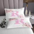 thumbnail image 3 of Erosebridal Ensembles de Courtepointe Rose pour Filles pour Lit Format Grand, Ensemble de Literie Lettre Initiale R, Déco Dessin Animé, 3 of 5