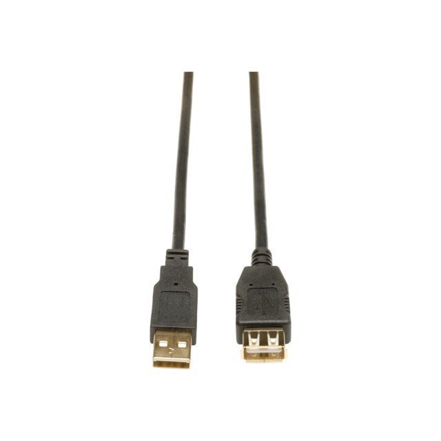 Eaton Tripp Lite Series 3ft USB 2.0 Hi-Speed Extension Cable Shielded A Male / Female 3' - USB extension cable - USB (F) to USB (M) - USB 2.0 - 3 ft - molded, stranded - black