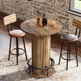 thumbnail image 5 of 39.4" H Wood Bar Table, Round Bistro Pub Table with Metal Ring Footrest, 5 of 5