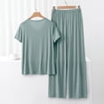 thumbnail image 2 of Hontri Ensembles de Pyjama à Manches Longues pour Femmes - Vêtements de Nuit Douillets d'Automne (Grande Taille, Deux Pièces à Col Rond) Gris TG, 2 of 5