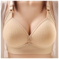 thumbnail image 2 of B91xZ Cotton Stretch Extreme Comfort Bra Plus Size Full Coverage Underwire Unlined Minimizer Lace Bra,Beige 44, 2 of 4