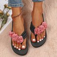 thumbnail image 4 of Dvkptbk Sandales Femmes Mode Chaussures pour Femmes Décontractées Bout Rond Talon Compensé Pantoufles Florales Sandales de Plage Chaussures pour Femmes, 4 of 4