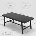 thumbnail image 4 of Yiwa Industrial Style Dining Table, 70.87" Wood & Metal Table, Seats 6-8, Sturdy Gray Table for Kitchen, Dining Room, 4 of 5