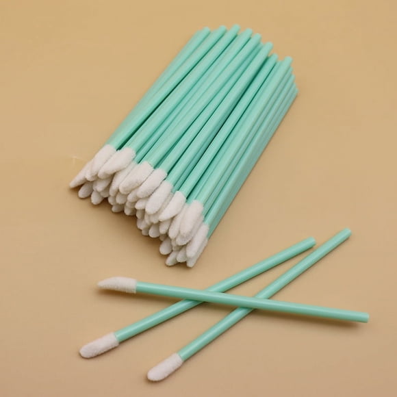 Zhuge 300Pcs Disposable Lip Brush Applicators, Black Lipstick Applicators, Disposable Nail Brushes, Lipstick Gloss Wands for Makeup, Nail Art, Painting, Detail Brush (Green)