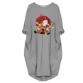 thumbnail image 3 of Styesk Robes pour Femmes la Mode Robe d'Hiver pour Femmes Grande Taille Ample avec Poches Robe de Noël Imprimée, 3 of 5