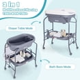 thumbnail image 3 of INFANS Table à Langer pour Bébé avec Baignoire, Station de Commode à Couches Pliable avec Roues de Soutien de Bain Amovibles, Support de Rangement Imperméable pour Matelas, Support d'Organisateur Portable pour Nouveau-Né Nourrisson, 3 of 9