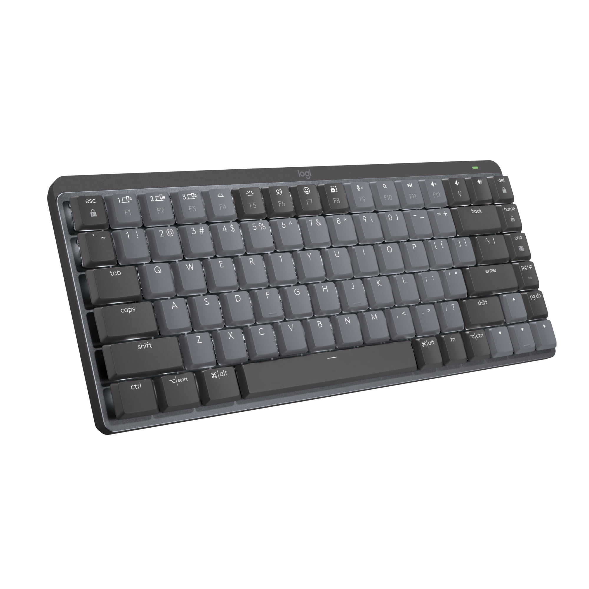 Logitech MX Mechanical Mini Wireless Illuminated Keyboard, Clicky Switches, Backlit, Bluetooth, USB-C, macOS, Windows, Linux, iOS, Android, Graphite