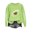 thumbnail image 2 of Meichang Chandail de Football pour Femmes, Coupe Ample, Manches Longues, Col Ras du Cou, Chandails Graphiques, Coupe Ample, Automne Hiver, Chandail à Enfiler Décontracté, Vêtements pour le Dimanche Jour de Match, 2 of 5