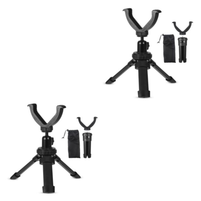 Ruiboury Durable Shooting Rest Tripod With 360掳 Rotation And Anti-corrosion Aluminum V Yoke V Yoke Stick Black 2Set