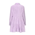 thumbnail image 3 of FcBaudy Robe à Manches Longues à Col Rabattu, Robes de Printemps pour Femmes, Robes pour Femmes Mode Robes pour Femmes Décontractées à Manches Longues à Rayures Imprimées Robe Chemise à Revers Jupes Rebondissantes pour Dames sur Tous les Côtés, 3 of 4