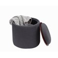 thumbnail image 3 of Pouf de rangement avec plateau supérieur, 3 of 8