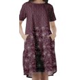 thumbnail image 3 of Moomaya Printed Loose A-Line Dress With Pockets Short Sleeve Dresses Women, 3 of 4