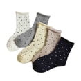 thumbnail image 1 of FAIWAD Girls 5 Pairs Cotton Socks Cute Pattern Embroidered Stretchy Socks Toddler Birthday Wedding Princess Socks, 1 of 3