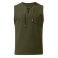 thumbnail image 1 of Tank Top for Men, Men Summer Drawstring Pocket Solid Color Printed Sleeveless Tank Top Casual Shirt, 1 of 3