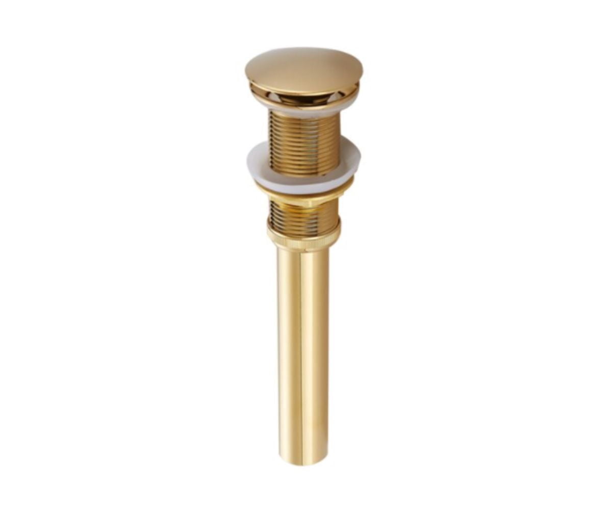 DROP Bath and Kitchen DR091049 Gold Pop-Up Bathroom Sink Drain without Overflow