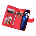 thumbnail image 5 of Case for iPhone 13 Pro Cover Zipper Pocket Wallet Case Magnetic Protective - Red, 5 of 5