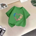 thumbnail image 5 of GDREDA Vêtements Fille Enfant Filles Mignon Graphique Col Rond Manches Courtes Tee Été Décontracté T-Shirt Hauts Fille T-Shirts Vert,9-10 Ans, 5 of 5