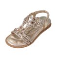 thumbnail image 1 of MIASHUI Girls Princess Sandals Kids Rhinestone Elastic Ankle Strap Casual Beach Shoes,Gold,11.5-12 Years, 1 of 8
