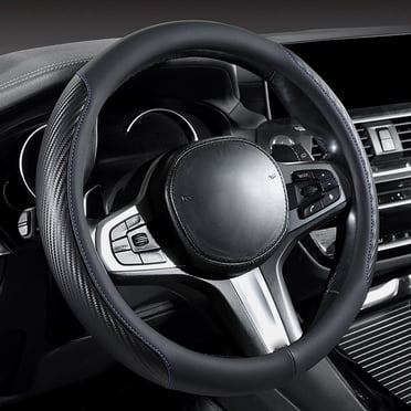 TIMIFIS Steering Wheel Cover Carbon Fiber All Leather Car Steering Wheel Cover Is Breathable for All Seasons Steering Covers