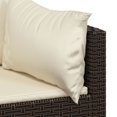 thumbnail image 5 of vidaXL Canapés d'Angle de Jardin avec Coussins 2 Pcs Poly Rotin Marron, 5 of 5