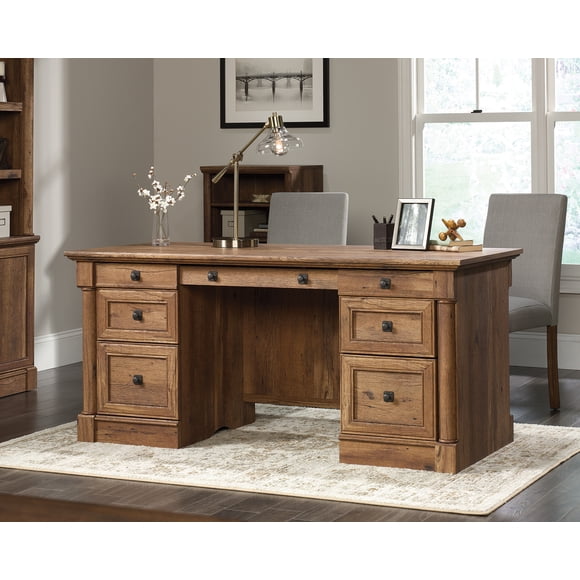 Bureau de direction Sauder Palladia, chêne vintage
