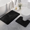 thumbnail image 1 of Fridja Summer Clearance Bathroom Rugs Sets 2 Piece Non Slip, Leaf Bath Mats for Bathroom Floor Set of 2, Ultra Soft and Quick Dry Bath Rugs, Machine Washable Rugs for Bathtub, Shower, Black, 1 of 5