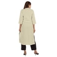thumbnail image 4 of Moomaya Blouses Unies à Plis Nervurés pour Femmes Kurti Ethnique Indien Décontracté Kurta en Coton, 4 of 7