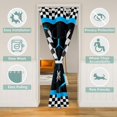 thumbnail image 2 of Erosebridal Checkered Flag Door Curtain Panel 52x80, Racing Car Room Divider Curtain, Geometric Honeycomb Decor, 2 of 5