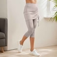 thumbnail image 4 of Versatile Quarter Length Ruched Skirt Pant for Women Daily Casual Wear Yoga Practice Comfortable Stretch Fabric Easy Care Machine Washable Spring Summer, 4 of 7
