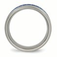 thumbnail image 2 of Titanium Polished Blue/White Carbon Fiber Inlay Ring 11 Size, 2 of 6