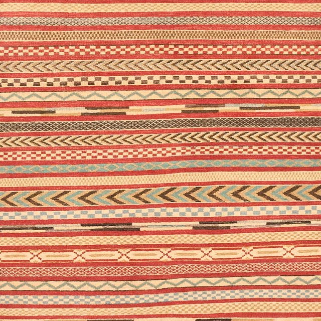Ahgly Company Tapis d'Intérieur Carrés Abstraits Rouges Abstraits pour Aire, 8 Pieds Carré