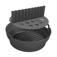 thumbnail image 3 of jifeng Foldable Air Fryer Liner Round Kitchen Gadget Easy Clean Folding Baking Tray Black with Divider, 3 of 9