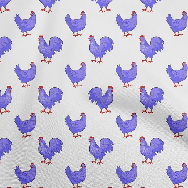 oneOone Tissu Polyester Spandex Violet Coq Matériel de Robe Tissu Imprimé Tissu au Mètre 56 Pouces de Large