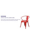 thumbnail image 2 of Commercial Grade 4 Pack Red Metal Indoor-Outdoor Chair with Arms, 2 of 9