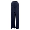 thumbnail image 5 of Women's Work Pants - High Elastic Waisted Trousers - Straight Wide Leg Button Down Casual Pants, 5 of 5