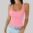 thumbnail image 2 of Women Spaghetti Strap Scoop Neck Ribbed Tank Tops Slim Fitted Cotton Camisole Basic Sleeveless Layering Shirts, 2 of 4