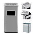thumbnail image 1 of 8 Gallon/30 L Indoor Outdoor Trash Can, Commercial Garbage Can with Removable Inner Bucket, Stainless Steel Metal Bin, Waste Bin Container with Lid for Outside Patio, 1 of 7