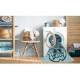 thumbnail image 2 of Ahgly Company Tapis d'Intérieur Rectangulaire Transitionnel Vert Sarcelle Lavable à la Machine, 7 Pieds x 10 Pieds, 2 of 7