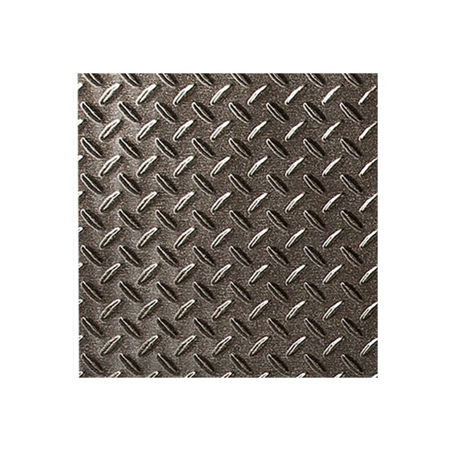Fasade 12" x 12" Diamond Plate Smoked Pewter Wall Panel Sample