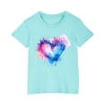 thumbnail image 2 of EGNMCR T-Shirts & Blouses à Manches Courtes Col Rond pour Tout-Petits Garçons Filles Coton Mode Mignon Col Rond Imprimé Tee Manches Courtes Girl Blouse, 2 of 5