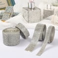 thumbnail image 2 of LNGOOR 5 Rolls Super Self Adhesive Art & Craft Tape with 2 mm Rhinestones Strips Sticker(Silver), 2 of 7