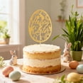thumbnail image 3 of Cheapark Easter party alphabet egg paper cake topper holiday decor flag gold, 3 of 6