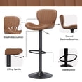 thumbnail image 2 of Walsunny Adjustable Bar Stools Set of 2 Leather Upholstered Swivel Counter Stools Counter Height Bar Stools with Large Base, Room Bar, Brown, 2 of 5