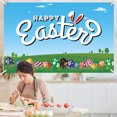 thumbnail image 4 of Lksixu Easter Decorations Easter Banner Holiday Decorations Eggs Bunny Banner Cloth Holiday Party Photo Background Easter Ornaments Spring Decor for Party Holiday, 4 of 4